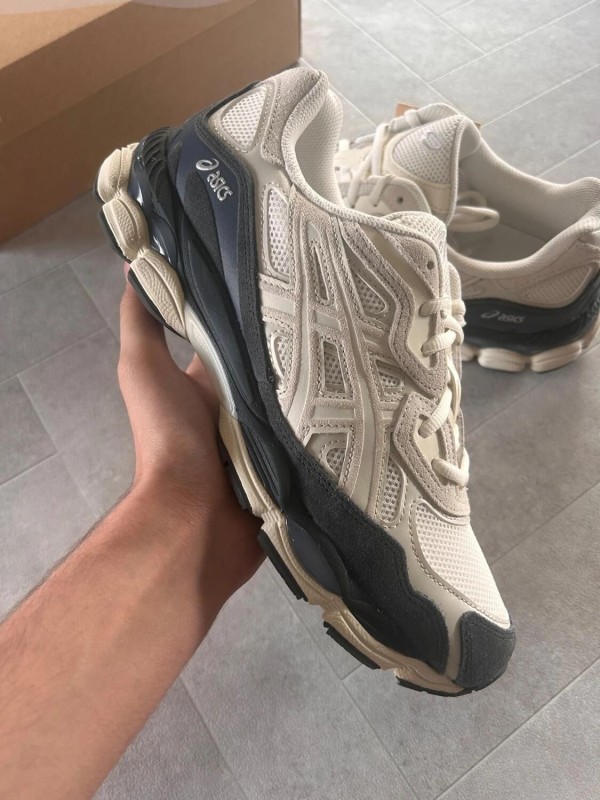 Asics gel nyc white smokey grey cream beige black 2