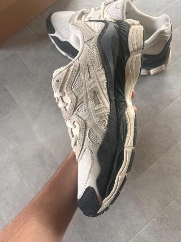 Asics gel nyc white smokey grey cream beige black 2