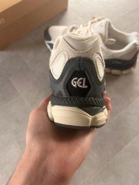 Asics gel nyc white smokey grey cream beige black