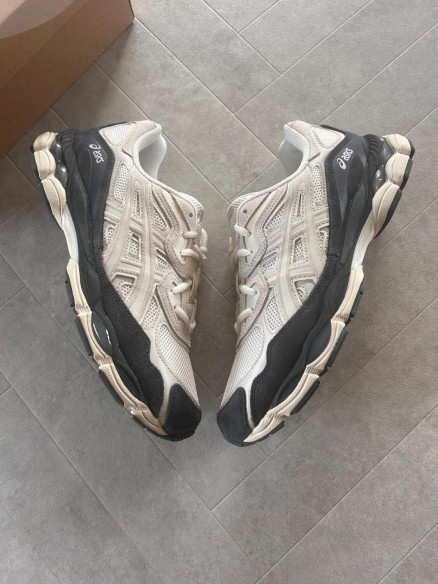 Asics gel nyc white smokey grey cream beige black