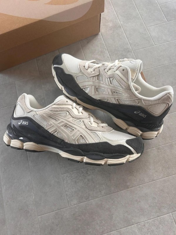 Asics gel nyc white smokey grey cream beige black 2