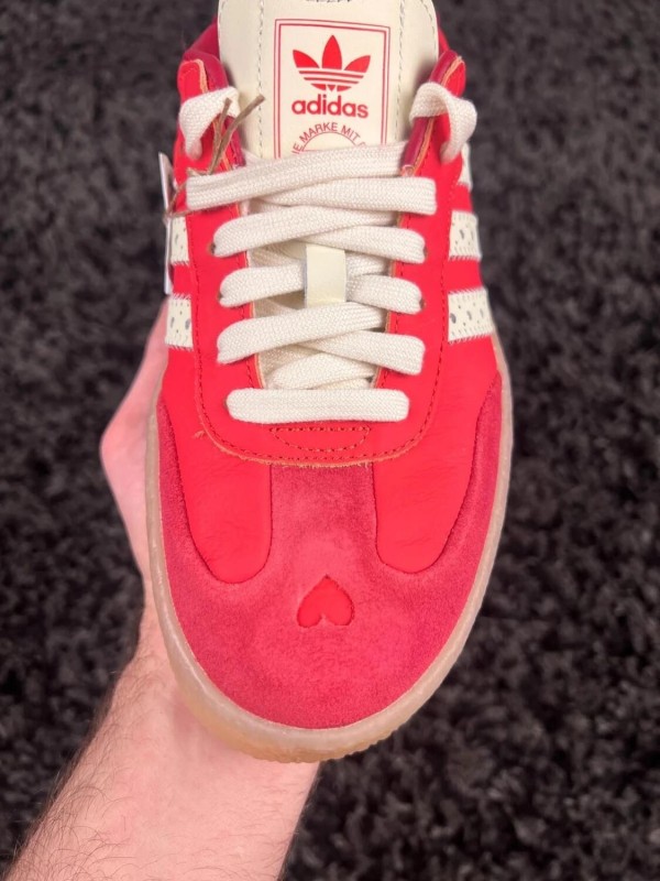 adidas samba saint-valentin rouge bright red - taille 39 1/3 2