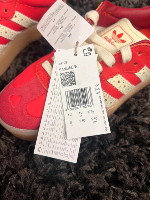 Adidas Sambae Valentine Day’s Bright Red Crew White 37 1/3 2