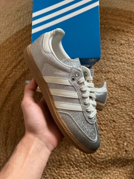 adidas samba shine silver metallic - taille 38,5