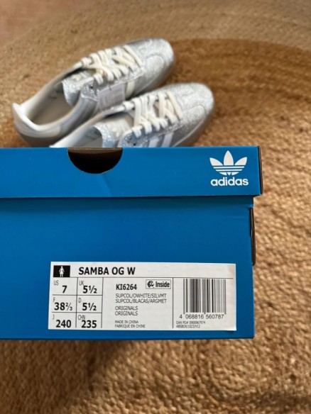 adidas samba shine silver metallic - taille 38,5
