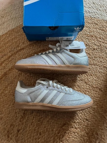 adidas samba shine silver metallic - taille 38