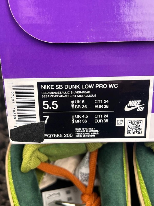 Nike SB Dunk Low Pro Nubuck Vert - Taille 38 EU 2