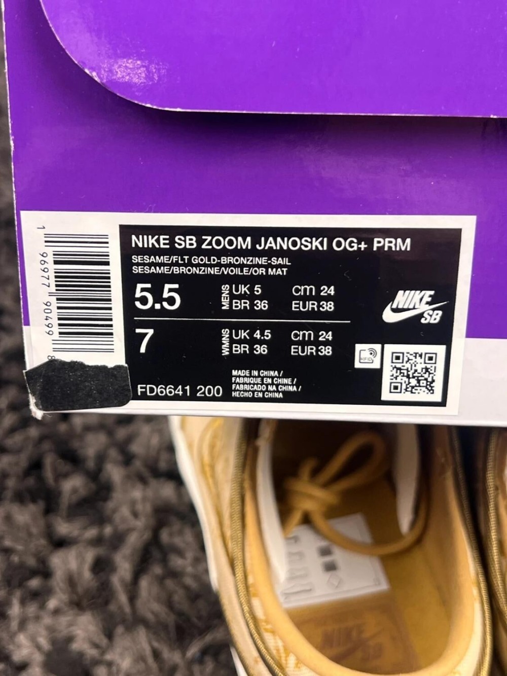 Nike SB Zoom Janoski OG+ Beige - Taille 38 EU
