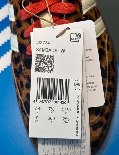 adidas samba og leopard red crème taille 41