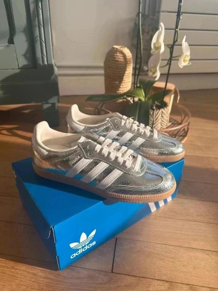 adidas samba og silver metallic cracked taille 40