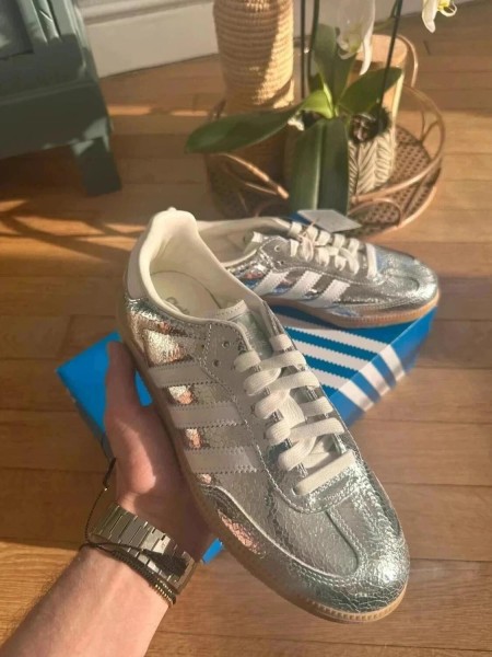 adidas samba og silver metallic cracked taille 40