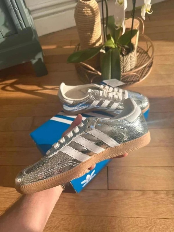 adidas samba og silver metallic cracked taille 40 2