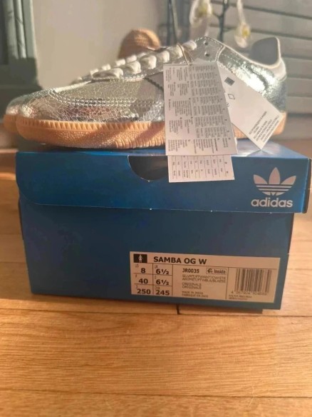 adidas samba og silver metallic cracked taille 40
