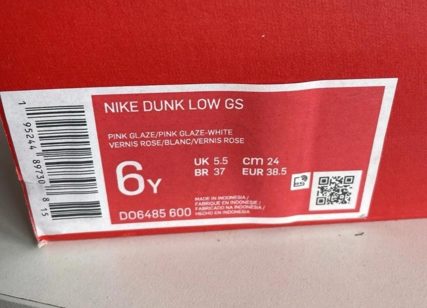 Nike dunk low pink velvet - neuf - 38,5