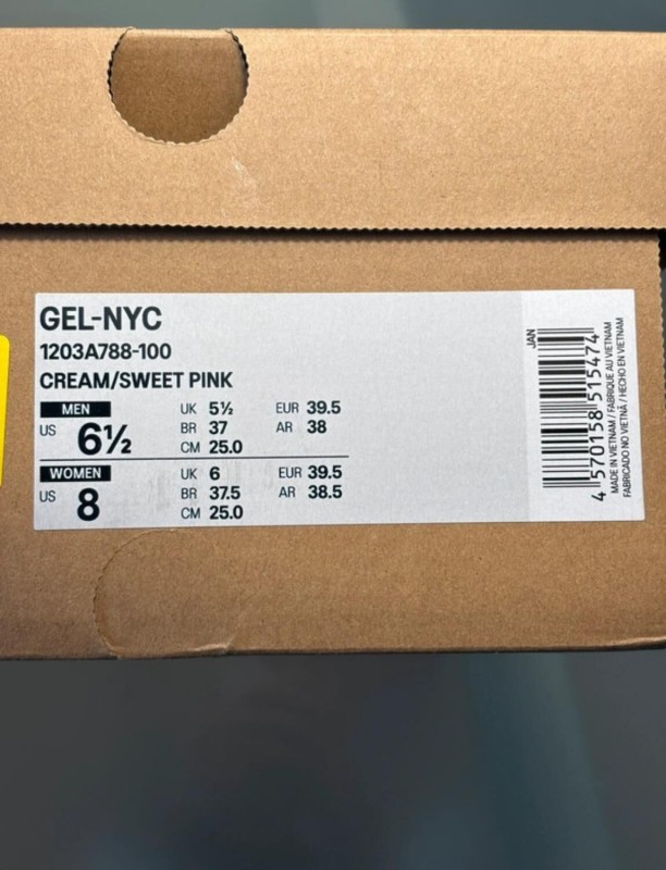 Asics Gel-nyc cream sweet pink taille 39,5 2