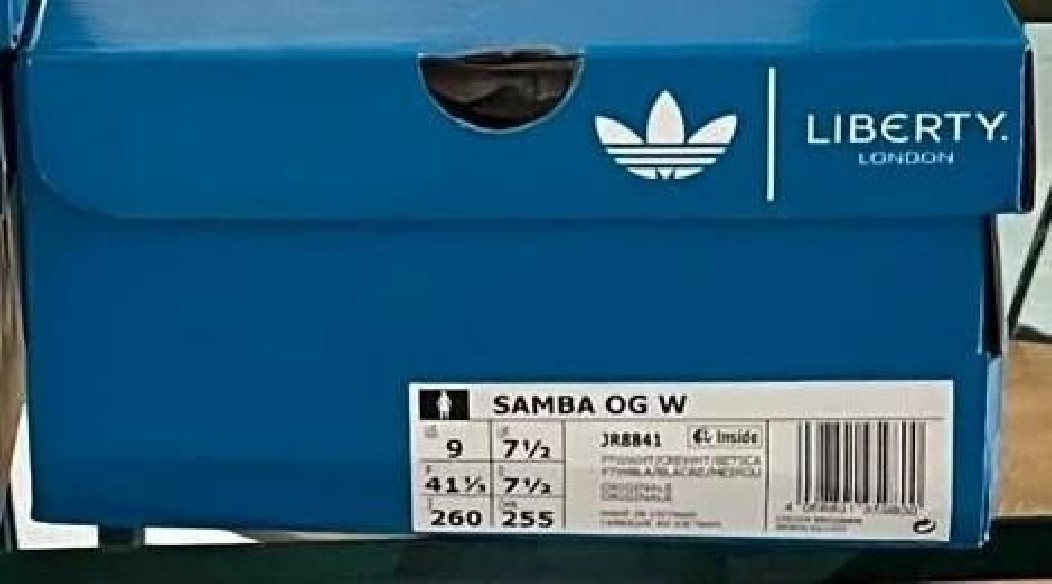 adidas samba liberty london red - 41 1/3 - neuf