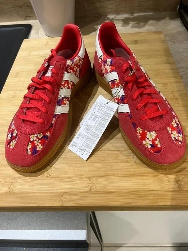 adidas handball spezial liberty london floral rouge semi lucide - neuf - 40 2