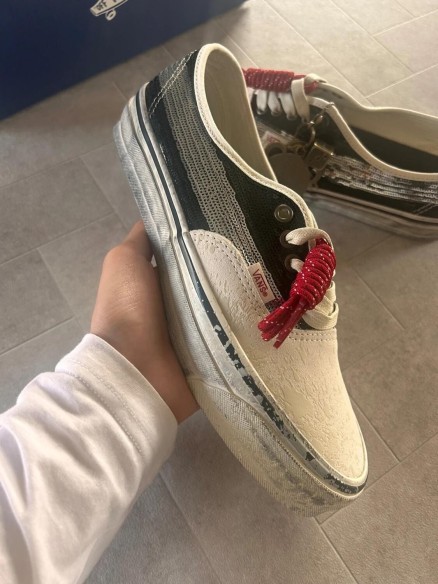 Vans premium authentic white black la habana premium paint keys
