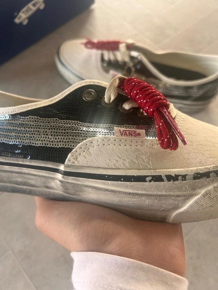 Vans premium authentic white black la habana premium paint keys