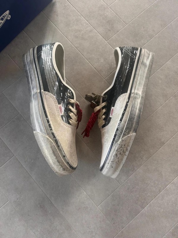 Vans premium authentic white black la habana premium paint keys 2