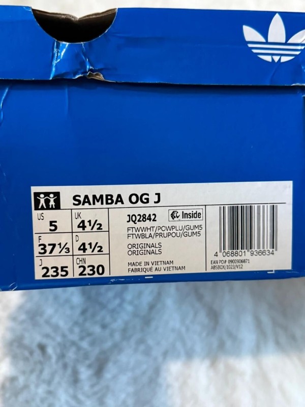 adidas samba og white/powder plum gum 37 2