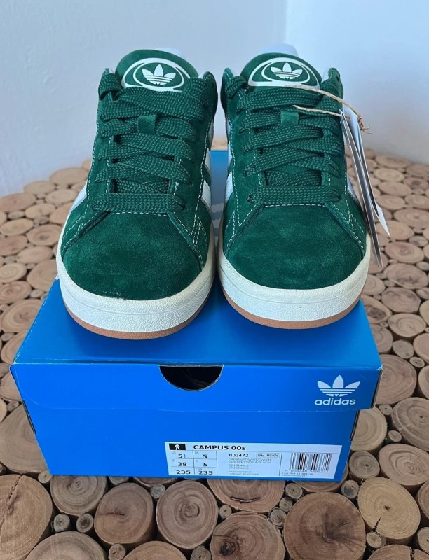 adidas campus 00s dark green + lacets blanc 2