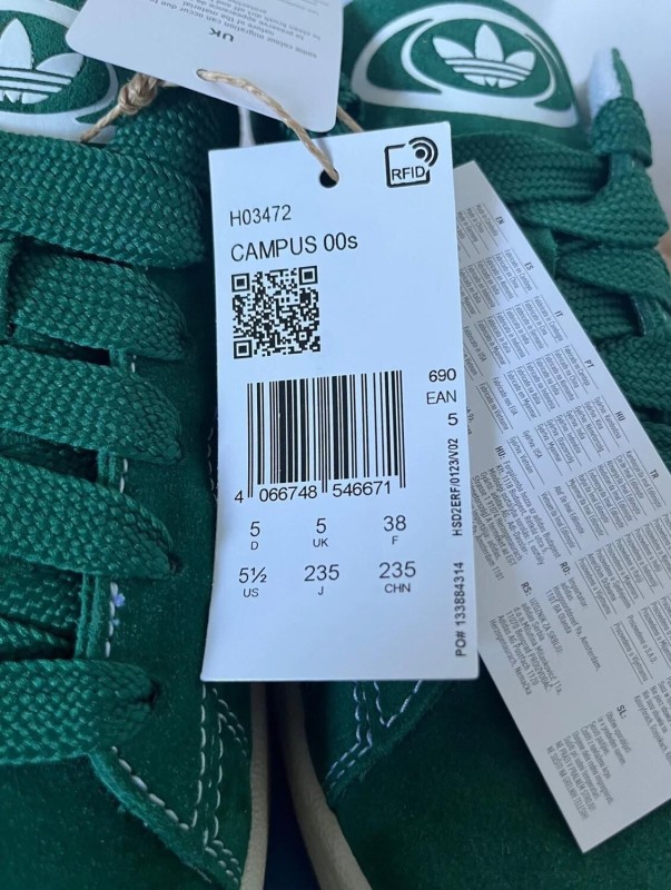 adidas campus 00s dark green + lacets blanc 2