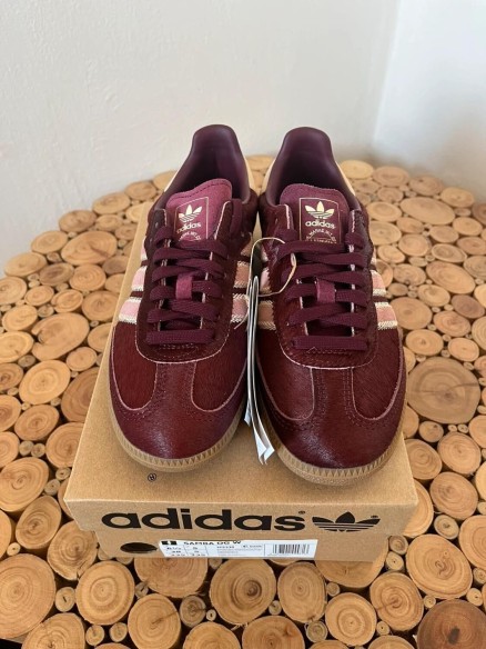 adidas samba og maroon strata pony