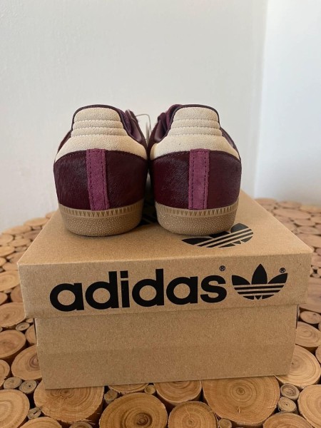 adidas samba og maroon strata pony