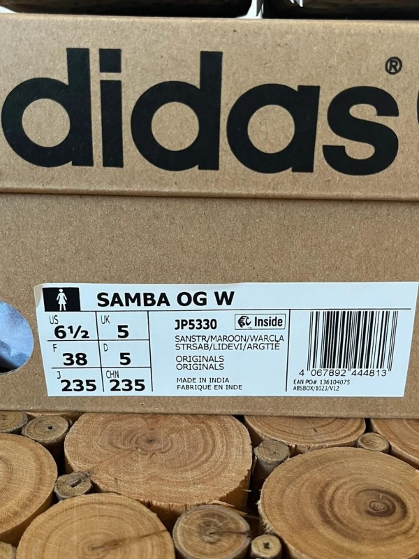 adidas samba og maroon strata pony 2