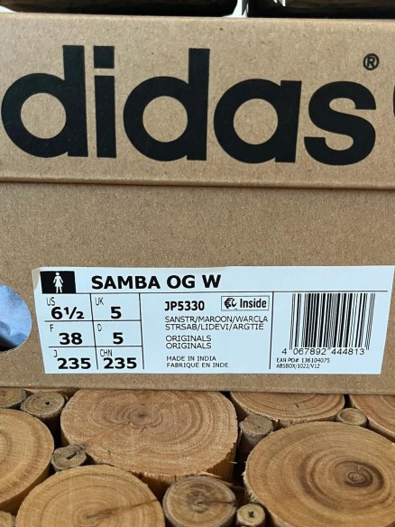 adidas samba og maroon strata pony