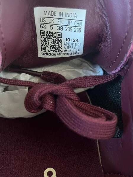 adidas samba og maroon strata pony