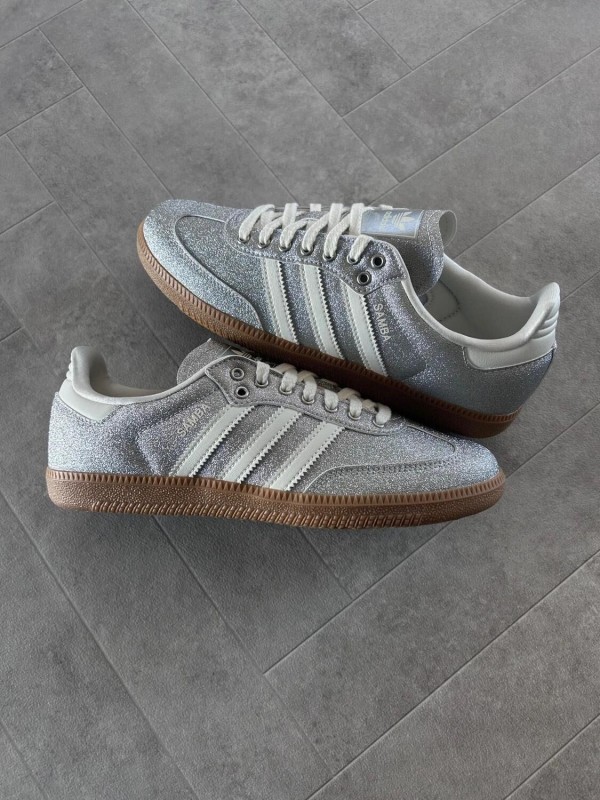 adidas samba silver metallic brillant glitter