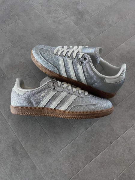 adidas samba silver metallic brillant glitter