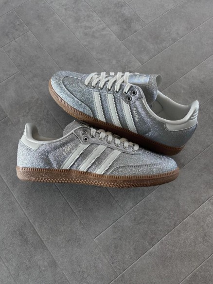 adidas samba silver metallic brillant glitter