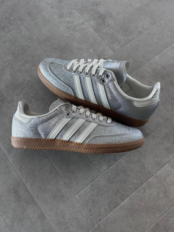 adidas samba silver metallic brillant glitter