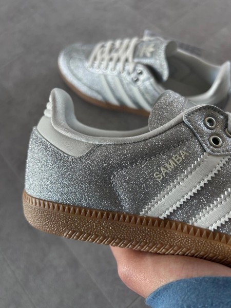adidas samba silver metallic brillant glitter
