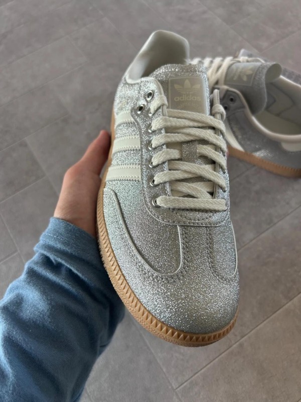 adidas samba silver metallic brillant glitter 2