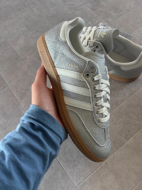 adidas samba silver metallic brillant glitter 2