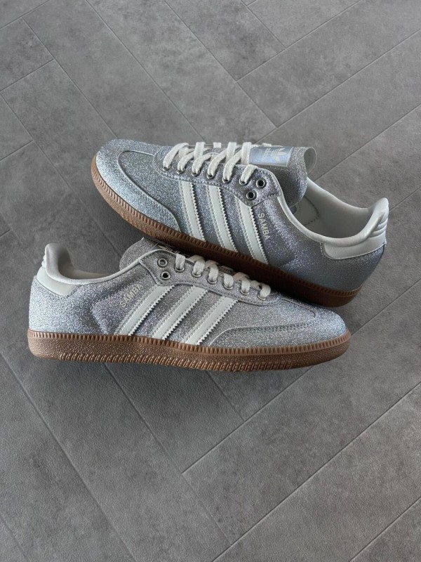 adidas samba silver metallic brillant glitter