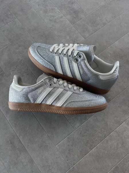 adidas samba silver metallic brillant glitter