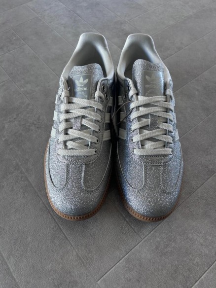 adidas samba silver metallic brillant glitter