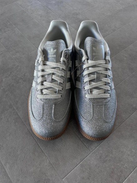 adidas samba silver metallic brillant glitter
