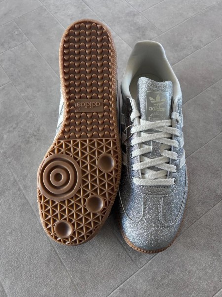adidas samba silver metallic brillant glitter