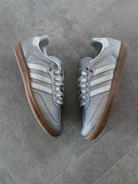 adidas samba silver metallic brillant glitter