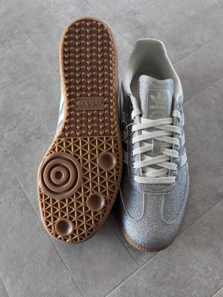 adidas samba silver metallic brillant glitter
