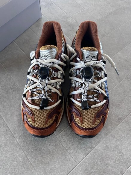 Asics gel cumulus 16 brown orange reed blue pure silver brun