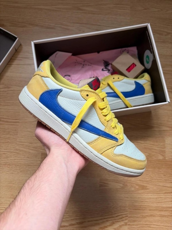 Nike air jordan 1 Travis Scott canary bleu et jaune