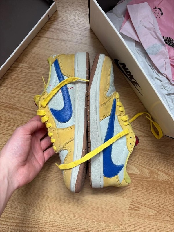 Nike air jordan 1 Travis Scott canary bleu et jaune 2
