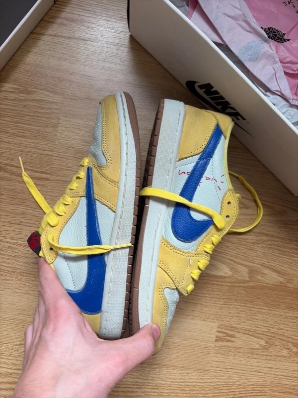 Nike air jordan 1 Travis Scott canary bleu et jaune 2